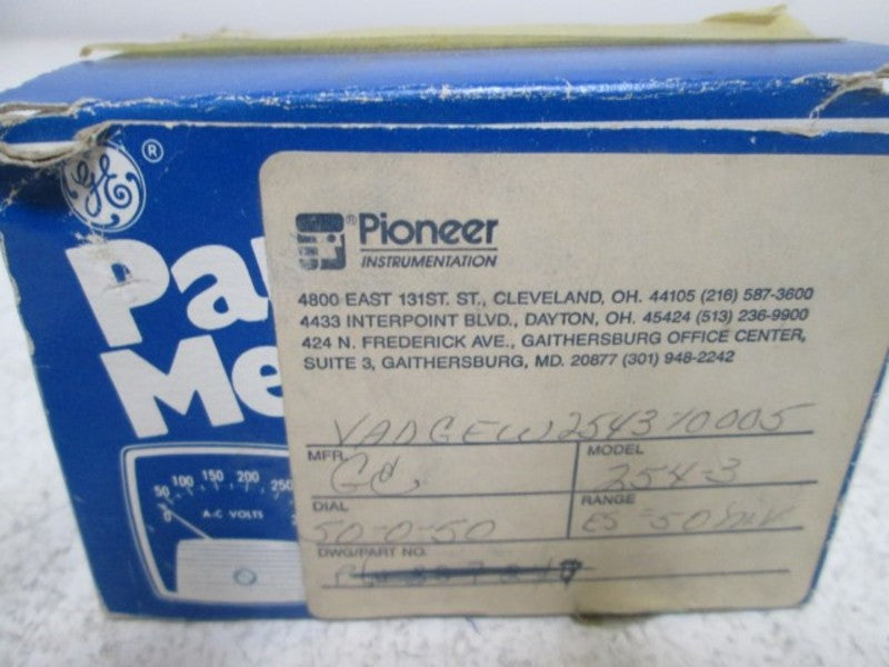 GENERAL ELECTRIC 2543-10005 PANEL METER 50-0-50  NSMP