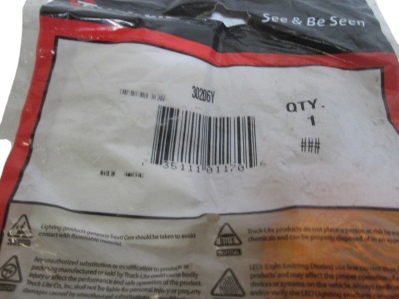 TRUCK-LITE 30206Y LAMP MARKER AMBER 24V  NSNP IN A BAG