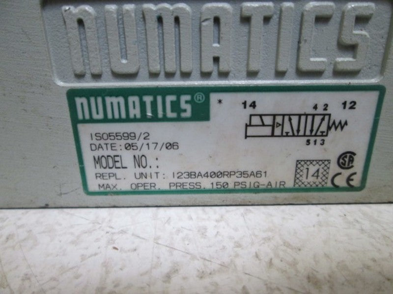 NUMATICS 123BA400RP35A61 SOLENOID AIR CONTROL VALVE  UNMP