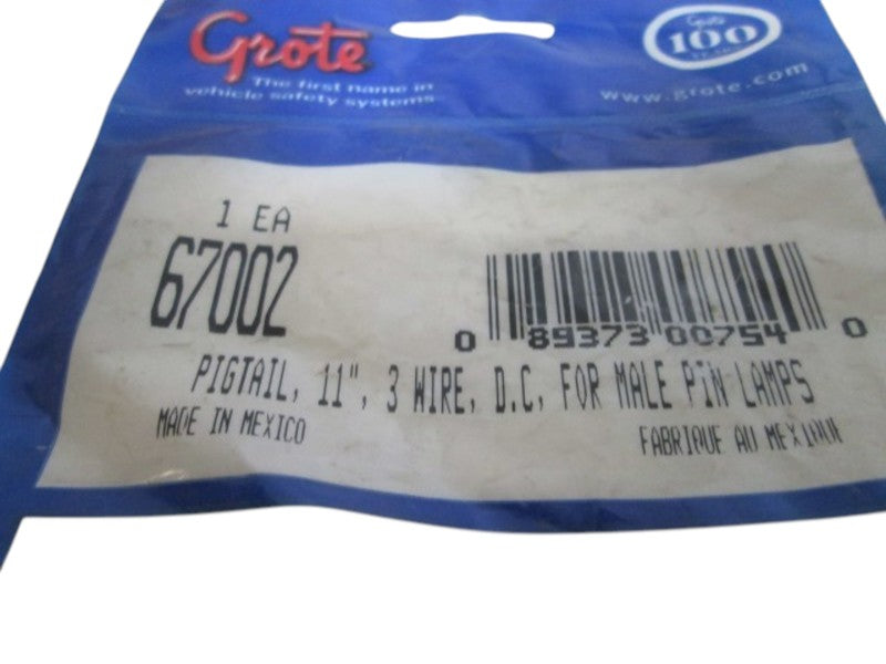 GROTE 67002 PIGTAIL MARKER LIGHTS 11" 3 WIRE  NSNP IN A BAG