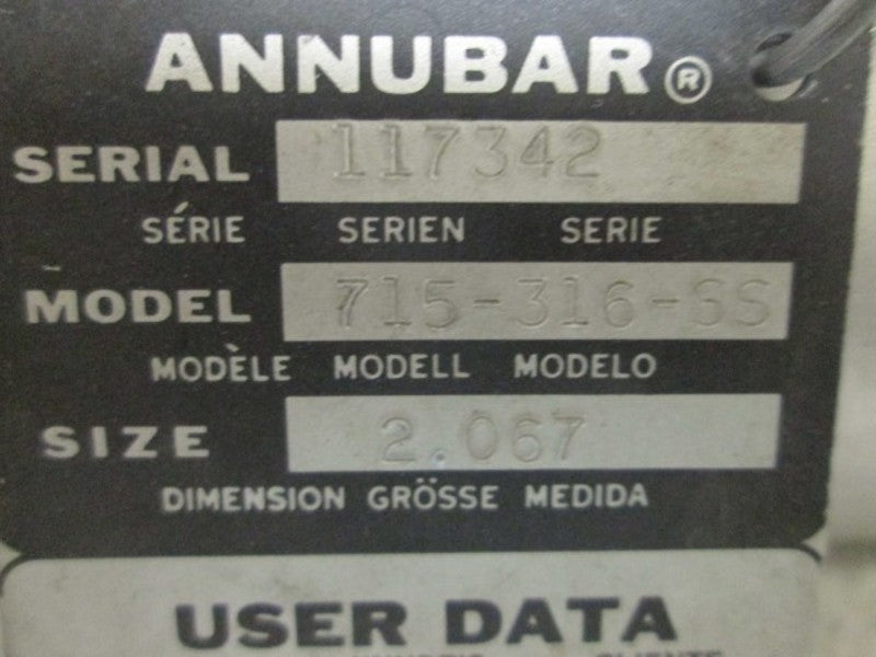 ANNUBAR 715-316-SS FLOW METER  UNMP