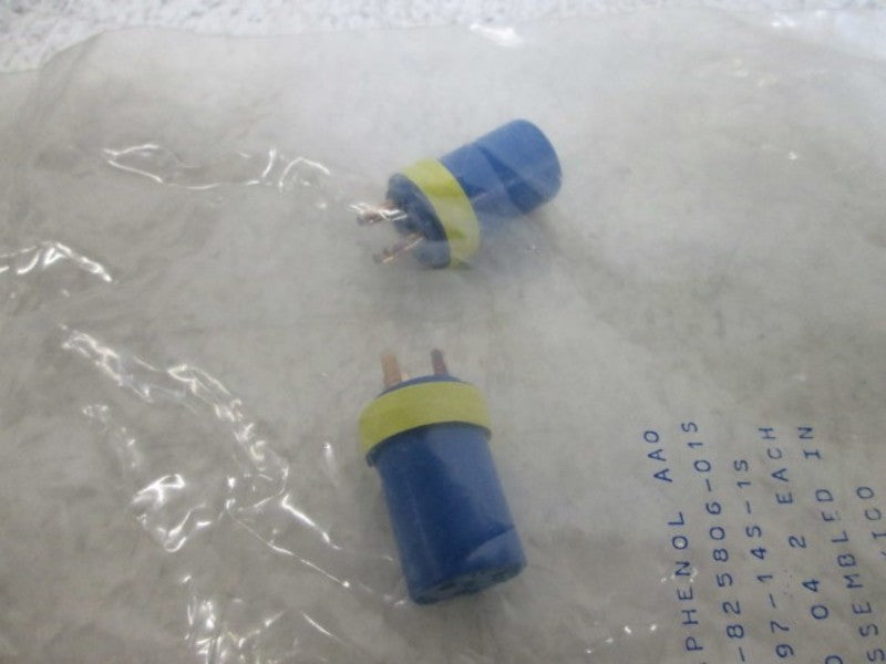 LOT OF 2 AMPHENOL 10-825806-01S 3 PIN INSERT NSNP IN A BAG
