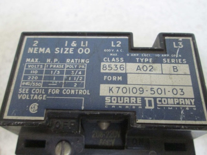 SQUARE D 8536-AOD STARTER  UNMP