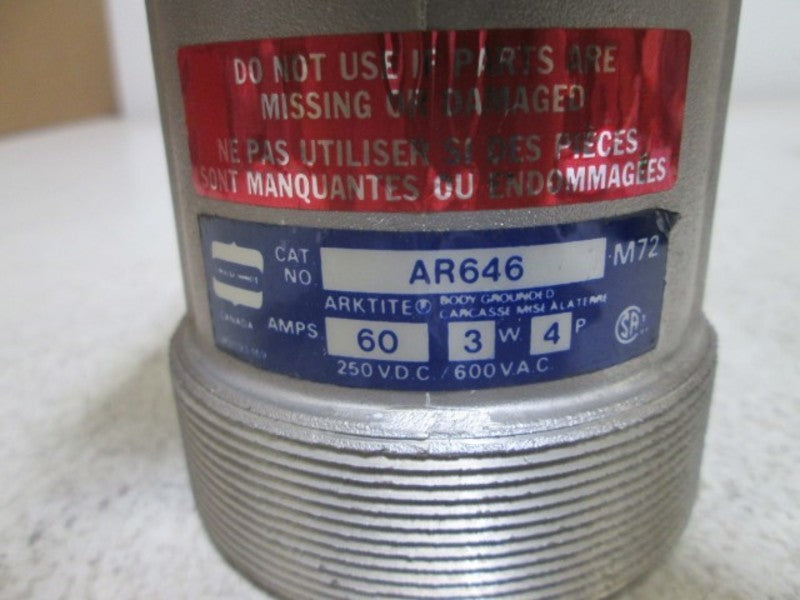 CROUSE-HINDS ARKTITE AR646 CONNECTOR 60A 3W 3P  UNMP