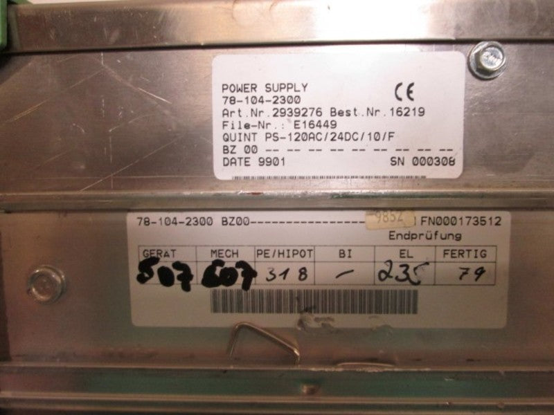 PHOENIX CONTACT QUINT-PS-120AC/24DC/10//F POWER SUPPLY  UNMP