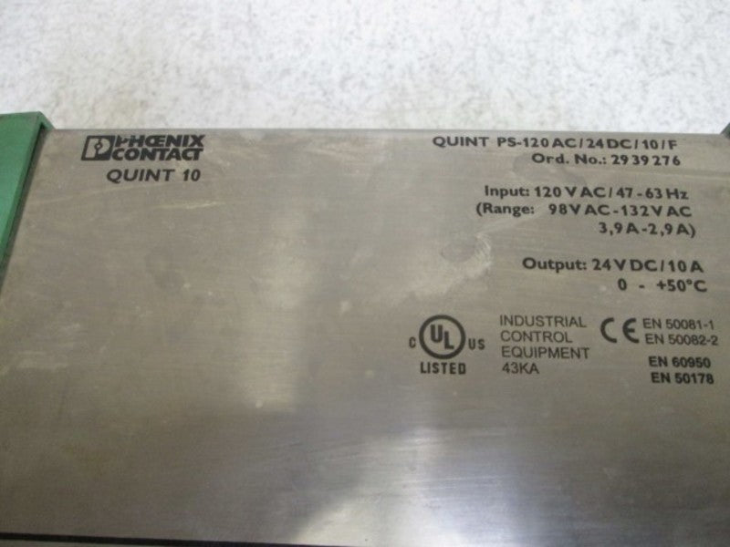 PHOENIX CONTACT QUINT-PS-120AC/24DC/10//F POWER SUPPLY  UNMP