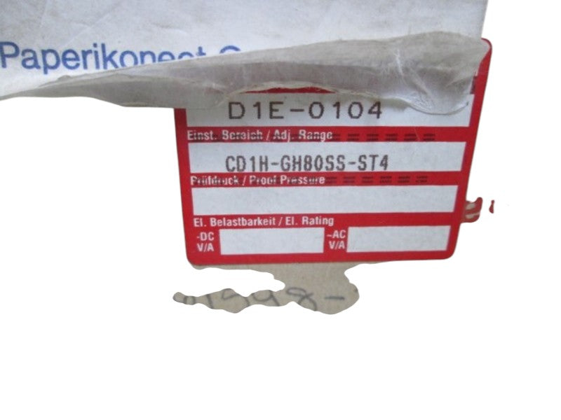BARKSDALE D1E-0104/CD1H-GH80SS-ST4 PRESSURE SWITCH  NSMP