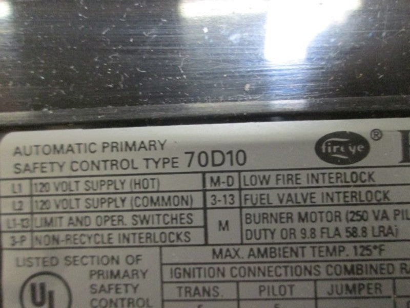 FIREYE 70D10 CONTROLLER SOLID STATE BURNER  NSNP