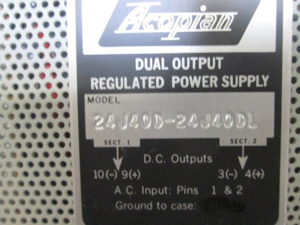 ACOPIAN 24J40D-24J40DL DUAL OUTPUT POWER SUPPLY  NSMP