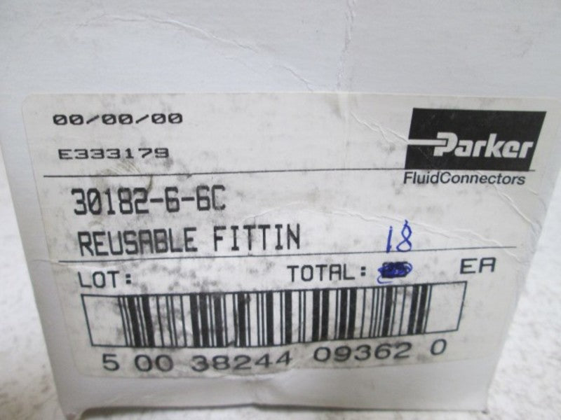 LOT OF 18 PARKER 30182-6-6C 3/8" PUSH-LOK NSMP