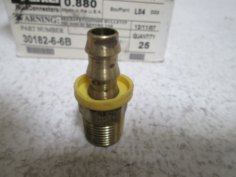 LOT OF 25 PARKER 30182-6-6B MALE PIPE ADAPTER NSMP