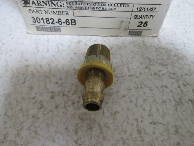 LOT OF 25 PARKER 30182-6-6B MALE PIPE ADAPTER NSMP