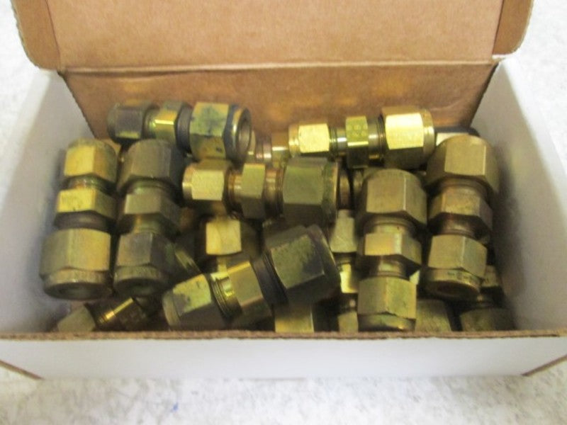 LOT OF 20 PARKER 6-4 HBZ-B BRASS REDUCING UNION NSMP