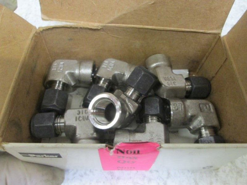 LOT OF 7 PARKER 4-4 DBZ-SS COMPRESSION TUBE FITTING NSMP