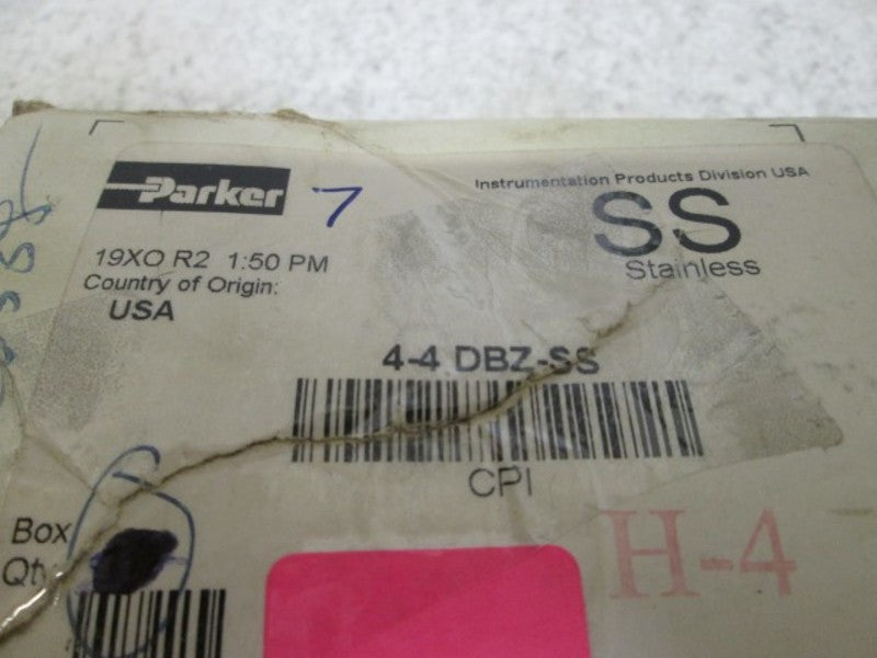 LOT OF 7 PARKER 4-4 DBZ-SS COMPRESSION TUBE FITTING NSMP