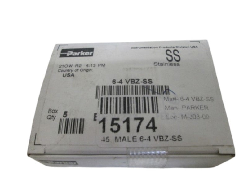 LOT OF 5 PARKER 6-4 VBZ-SS CPI MALE ELBOW 45 DEGREE NSMP