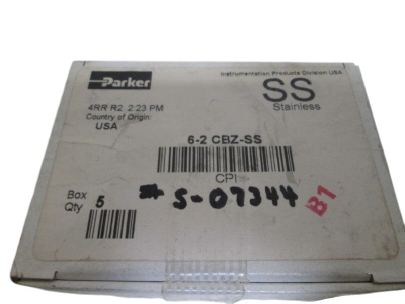 LOT OF 5 PARKER 6-2 CBZ-SS MALE ELBOW NSMP