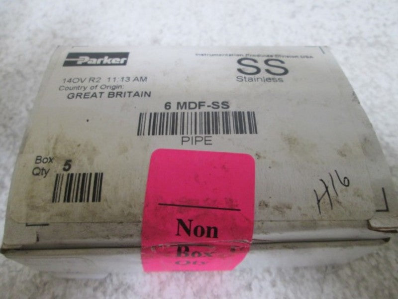 LOT OF 5 PARKER 6 MDF-SS VENT PROTECTOR FITTING NSMP