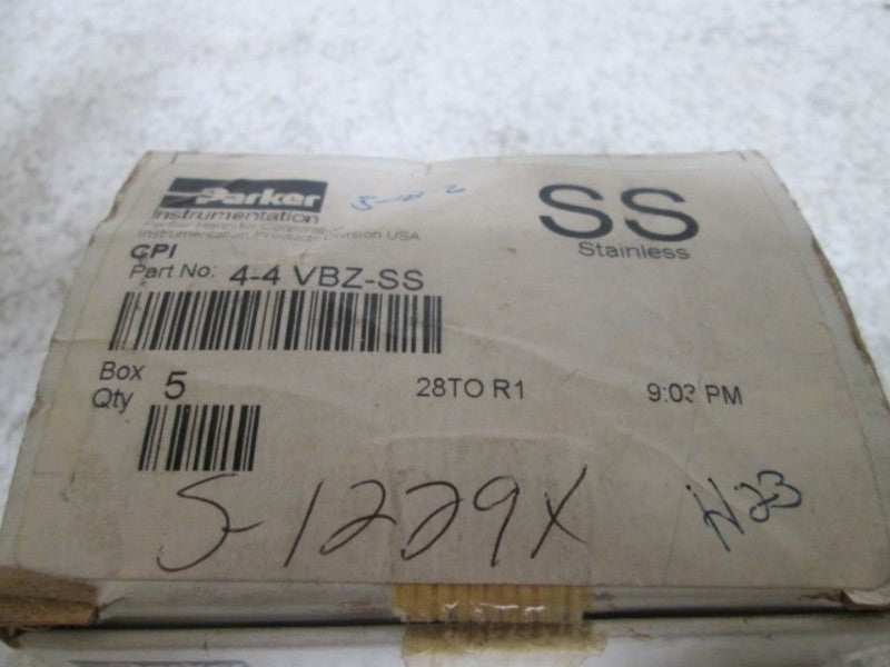 LOT OF 5 PARKER 4-4 VBZ-SS MALE ELBOW 45 NSMP