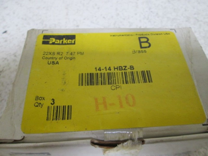 LOT OF 3 PARKER 14-14-HBZ-B FEMALE UNION CONNECTOR NSMP
