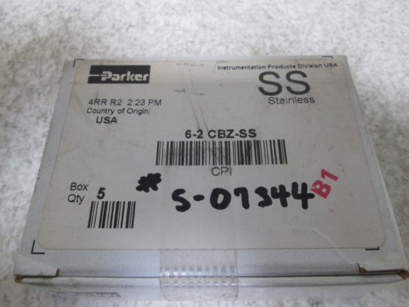 LOT OF 5 PARKER 6-2 CBZ-SS ELBOW NSMP