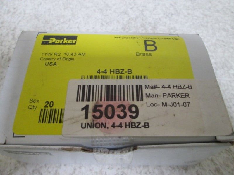 LOT OF 20 4-4 HBZ-B CPI UNION FITTING NSMP