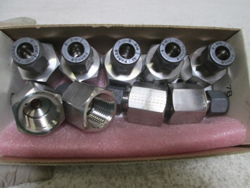 LOT OF 9 PARKER 6-8 GBZ-SS CPI FEMALE ADAPTER NSMP