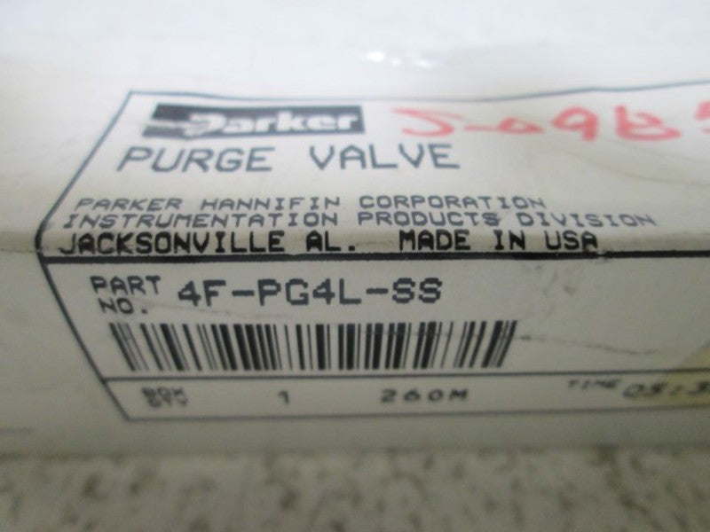 PARKER 4F-PG4L-SS PURGE VALVE  NSMP