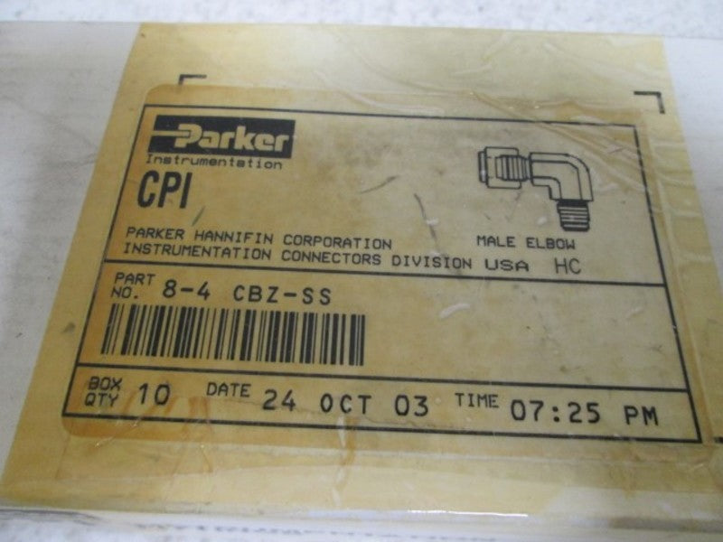 LOT OF 10 PARKER 8-4 CBZ-SS MALE ELBOW NSMP