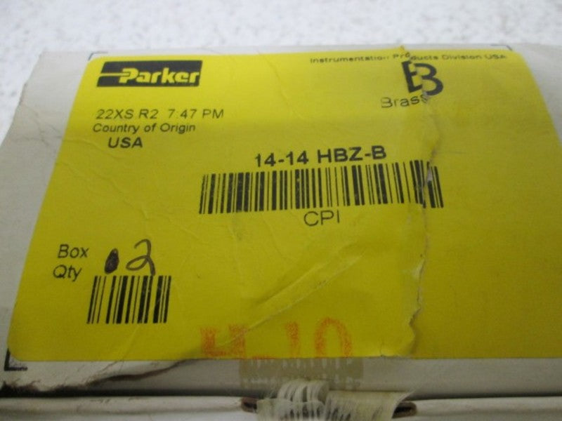 LOT OF 2 PARKER 14-14 HBZ-B FEMALE UNION CONNCTOR NSMP