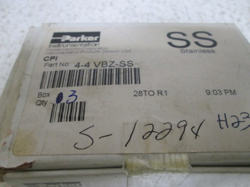 PARKER 4-4 VBZ-SS (LOT OF 3) MALE ELBOW  NSMP