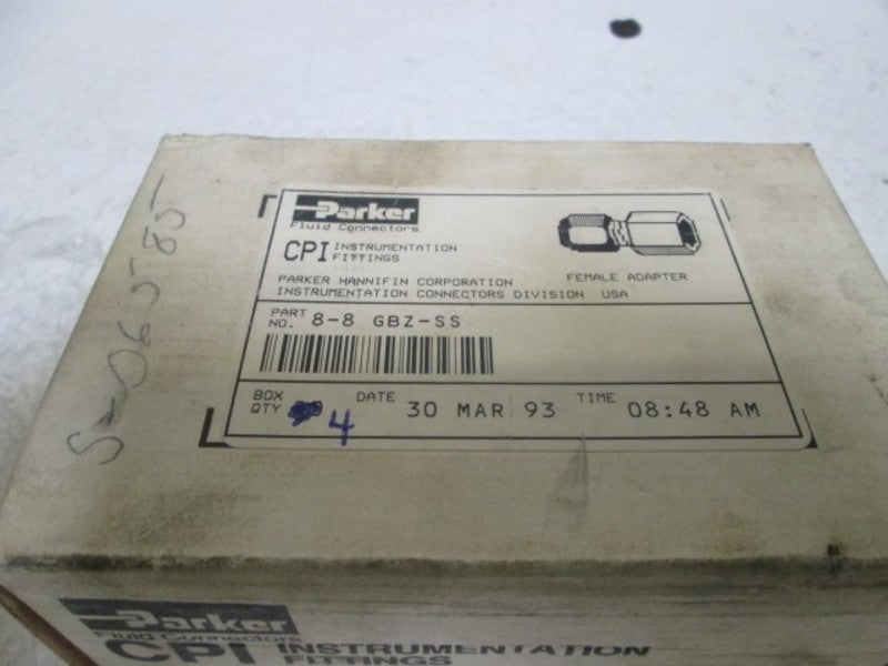 LOT OF 4 PARKER 8-8 GBZ-SS CPI CONNECTOR NSMP