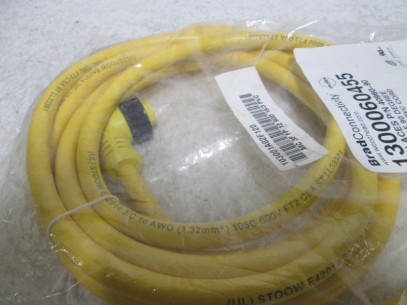 BRAD CONNECTIVITY 103001A02F120 FEMALE 3 PIN 90 CORD  FACTORY BAG