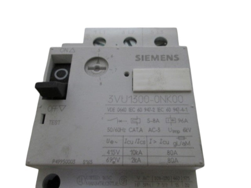 SIEMENS 3VU1300-0NK00 MOTOR PROTECTOR STARTER  UNMP