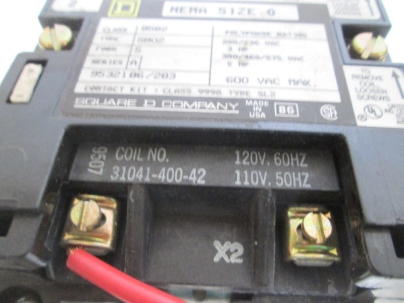 SQUARE D 8502 SB02 NEMA SIZE 0 STARTER 120V  UNMP