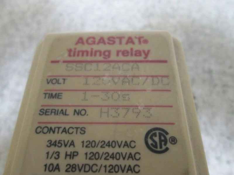 AGASTAT SSC12ACA TIME-DELAY RELAY 120VAC  UNMP