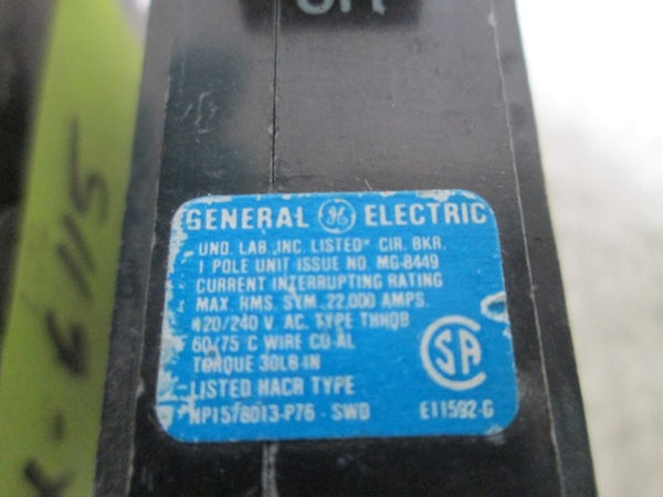 LOT OF 3 GENERAL ELECTRIC THHQB120 CIRCUIT BREAKERS 20AMP UNMP