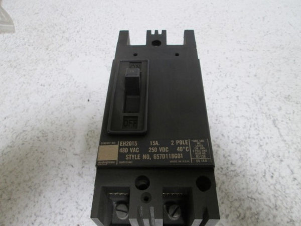 WESTINGHOUSE EH2015 CIRCUIT BREAKER 15AMP 2 POLE  UNMP