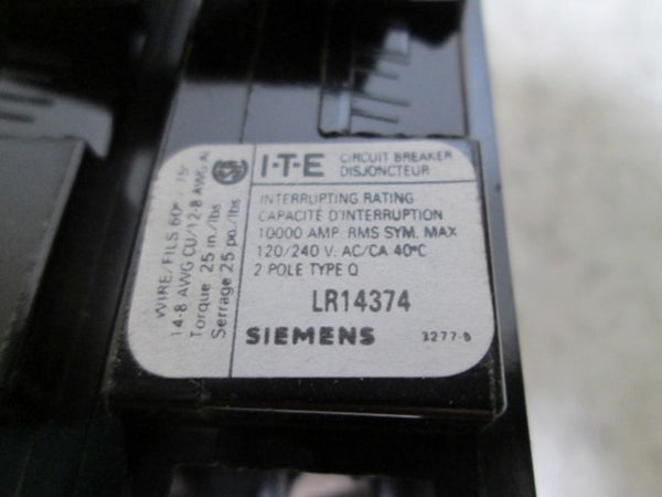 ITE SIEMENS LR14374 CIRCUIT BREAKER 2POLLE 30AMP  NSNP