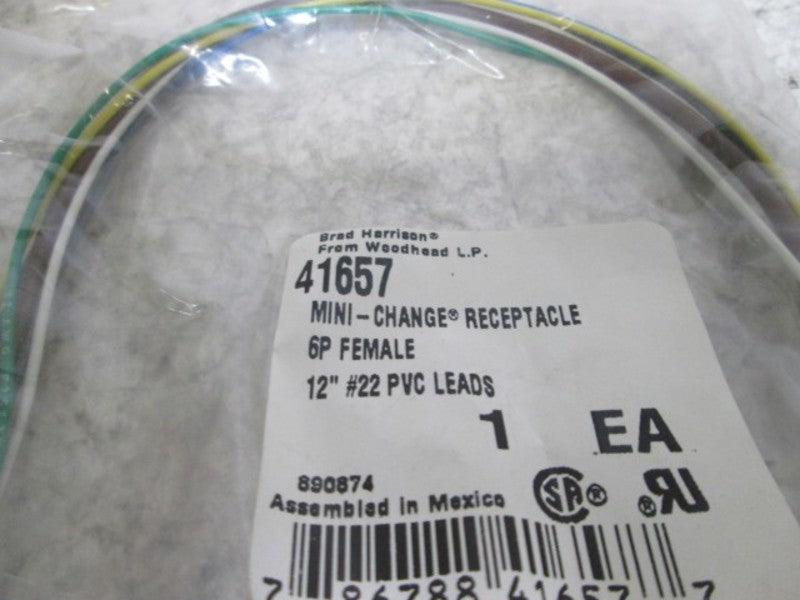 BRAD HARRISON 41657 CABLE RECEPTACLE 6PIN FEMALE  NSNP IN A BAG