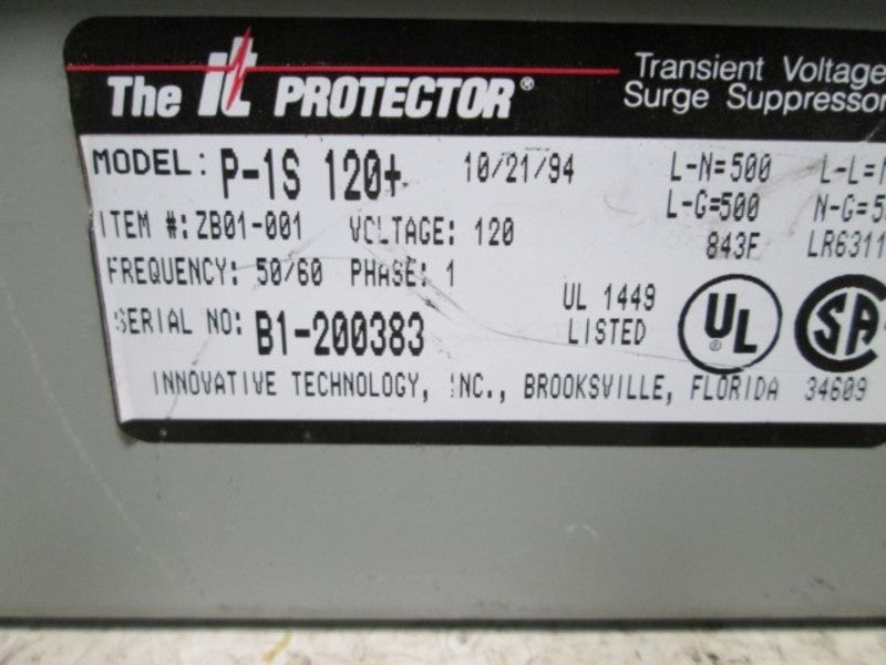 PROTECTOR P-1S 120+ SURGE SUPPRESSOR TRANSIENT VOLTAGE  UNMP