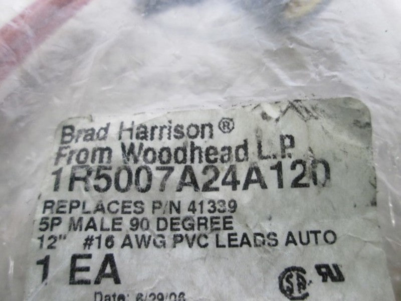 BRAD HARRISON 1R5007A24A120 CORDSET STRIGHT MALE 5 PIN  NSNP IN A BAG