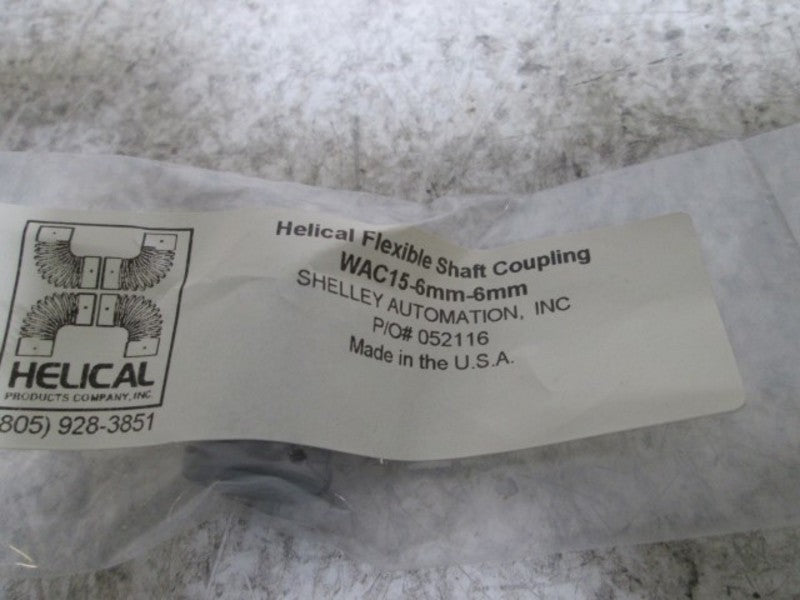 HELICAL WAC15-6MM-6MM FLEXIBLE SHAFT COUPLING  NSNP IN A BAG