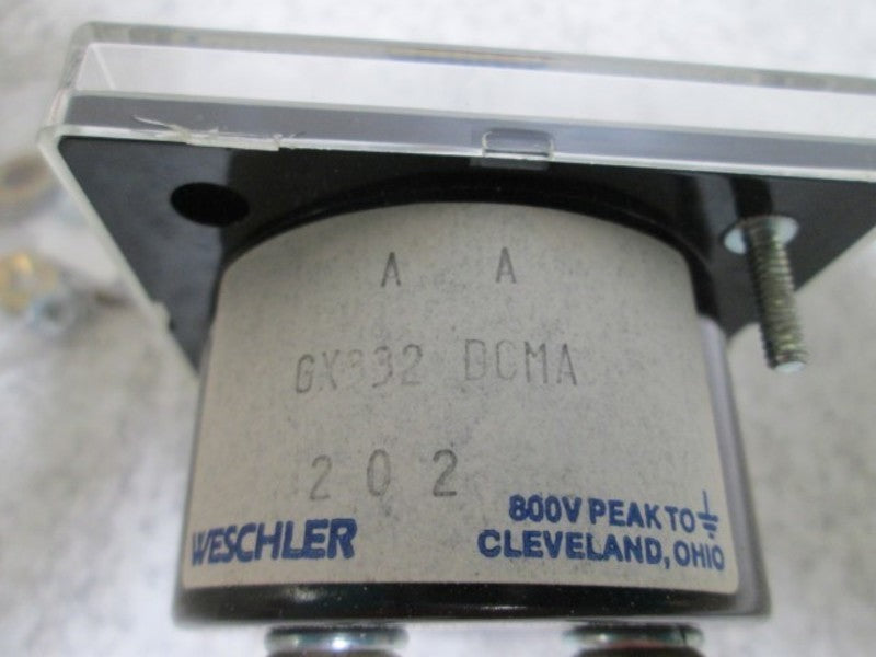WESCHLER GX-332 PANEL METER 2-0-2 DC MILLIAMPERS  NSMP