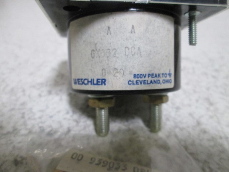 WESCHLER GX-332 PANEL METER 0-20 DC AMPERS  NSMP