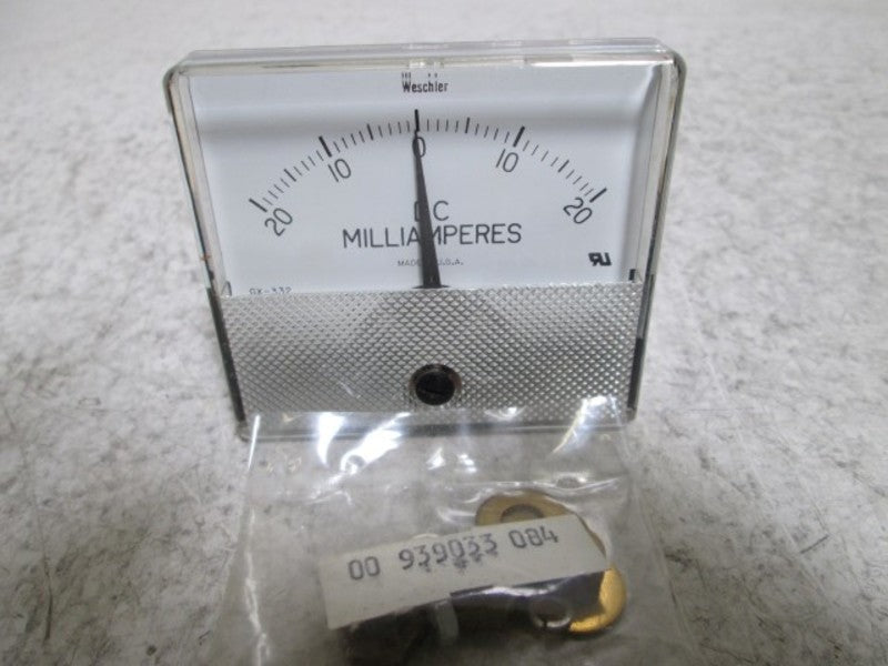 WESCHLER GX-332 PANEL METER 20-0-20 DC MILLIAMPERS  NSMP