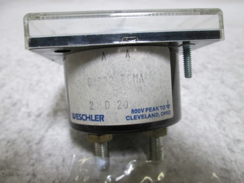 WESCHLER GX-332 PANEL METER 20-0-20 DC MILLIAMPERS  NSMP