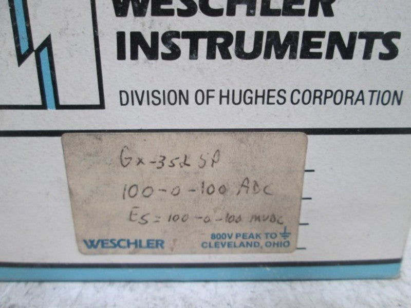 WESCHLER GX-352 PANEL METER 100-0-100 DC AMPERS  NSMP