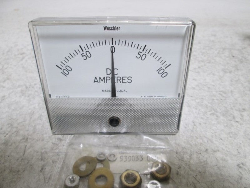 WESCHLER GX-352 PANEL METER 100-0-100 DC AMPERS  NSMP