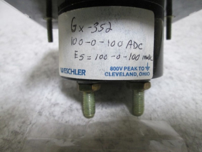 WESCHLER GX-352 PANEL METER 100-0-100 DC AMPERS  NSMP
